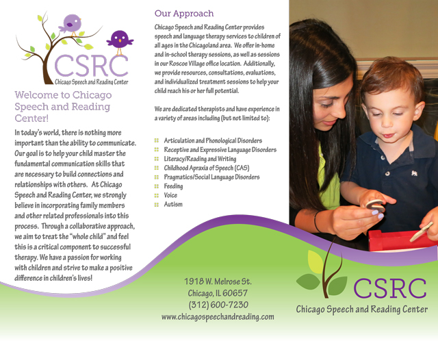 Chicago Speech and Reading trifold brochure front