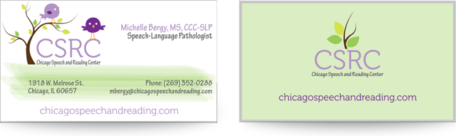 Chicago Speech and Reading business card
