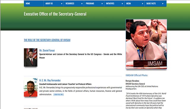 screenshot of IIMSAM director's page
