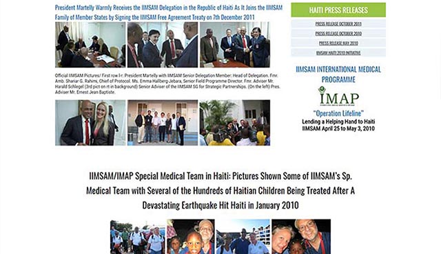 screenshot of IIMSAM Haiti initiative page