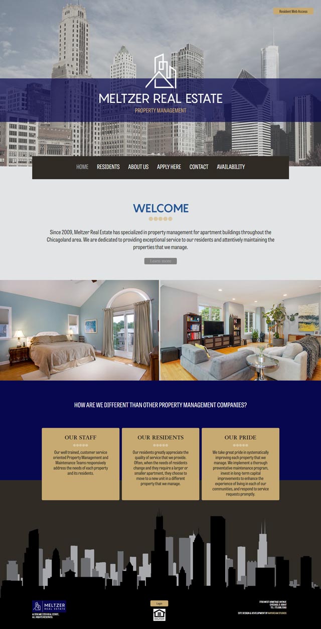 scrolling display of Meltzer Real Estate home page